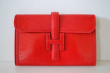Hermès Jige Lizard Rouge Braise clutch Lizard Rouge Braise – Very rare color