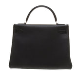 Hermes Black Clemence Leather Kelly 32cm (T Stamp)
