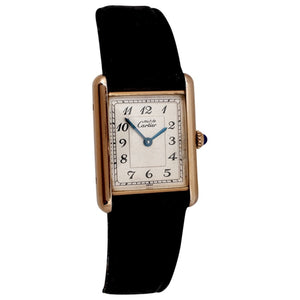 Cartier tank must gold silver gilt watch