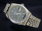 Pre Owned Mens Rolex Stainless Steel Datejust with a Blue Dial 16220