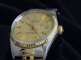Pre Owned Mens Rolex Two-Tone Datejust with a Gold Anniversary Dial 16013