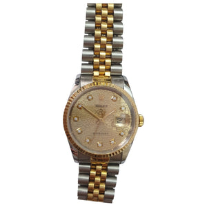 Rolex datejust 36mm silver gold and steel watch