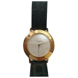 Patek Philippe calatrava black yellow gold watch