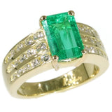 Estate diamond emerald engagement ring