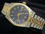 Pre Owned Mens Rolex Two-Tone Datejust with a Blue Dial 1601