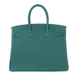 HERMES  Malachite Togo 35cm Birkin Bag