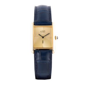 Cartier tank must khaki silver gilt watch