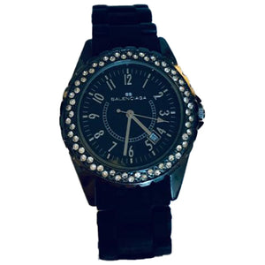 Balenciaga black steel watch