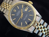 Pre Owned Mens Rolex Two-Tone Datejust with a Blue Linen Dial 1601