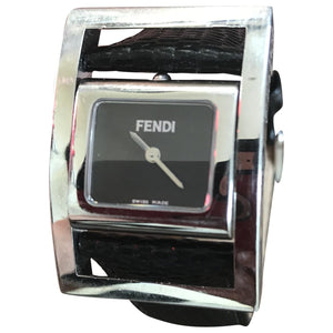 Fendi black steel watch