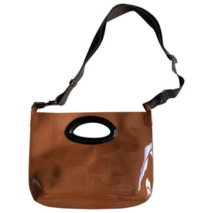 Marni brown patent leather handbag