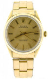 PRE OWNED MENS ROLEX GOLD SHELL OYSTER PERPETUAL WITH A CHAMPAGNE DIAL 1024