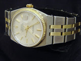 PRE OWNED MENS ROLEX TWO-TONE OYSTERQUARTZ DATEJUST SILVER 17013
