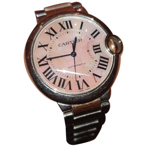 Cartier ballon bleu silver gold and steel watch