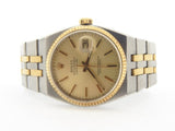 PRE OWNED MENS ROLEX TWO-TONE OYSTERQUARTZ DATEJUST GOLD CHAMPAGNE 17013