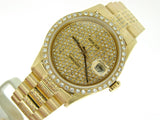 Pre Owned Mens Rolex Yellow Gold Datejust with a Gold Dial 16238
