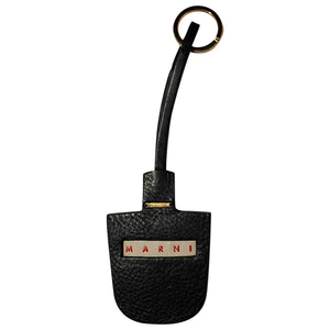 Marni black leather bag charms