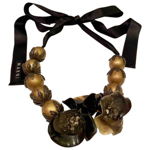 Marni gold metal necklaces