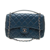 Chanel A94178 Teal Blue Lambskin Quilted Small Chain Bag