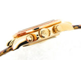 PRE OWNED MENS ROLEX YELLOW GOLD LEOPARD DIAMOND SAPPHIRE DAYTONA 116518