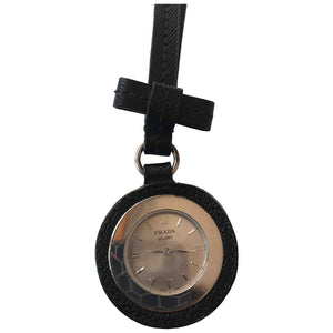 Prada black steel watch