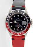 PRE OWNED MENS ROLEX STAINLESS STEEL GMT MASTER II BLACK RED COKE 16710