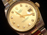 Pre Owned Mens Rolex Two-Tone Datejust with a Gold Diamond Dial 16013