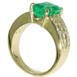 Estate diamond emerald engagement ring