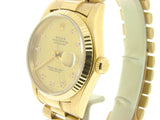 Pre Owned Mens Rolex Yellow Gold Datejust with a Gold Diamond Dial 16018