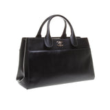 Chanel Black Calfskin Leather Handbag with Shoulder Strap