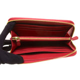 Prada Red Saffiano Leather Zippy Long Wallet