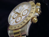 PRE OWNED MENS ROLEX TWO-TONE DAYTONA WITH A WHITE DIAL 16523