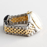 Pre Owned Mens Rolex Two-Tone Datejust with a White Arabic Dial 16233