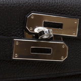 Hermes Black Clemence Leather Kelly 32cm (T Stamp)