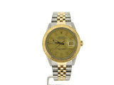 Pre Owned Mens Rolex Two-Tone Datejust with a Gold Champagne Dial 16253
