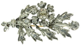 Belgian antique flower branch brooch