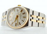 Pre Owned Mens Rolex Two-Tone Oysterquartz Datejust Silver 17013