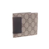 Gucci 386834 Beige/Ebony GG Supreme Canvas with Black Leather Trim French Wallet