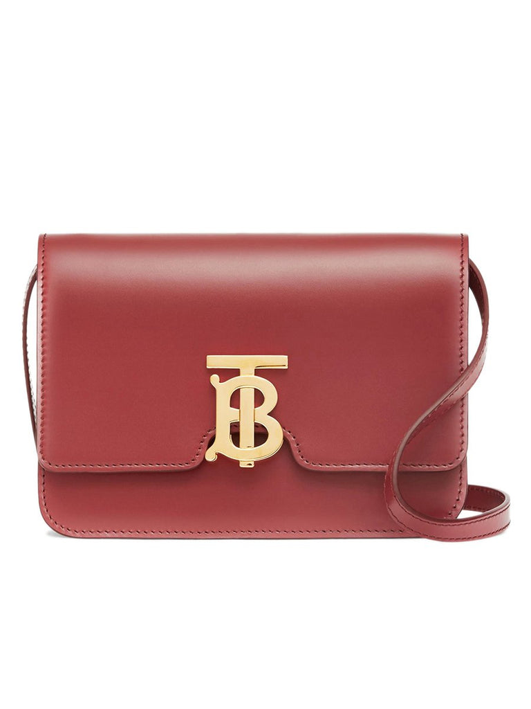 Burberry Crimson Small Leather Tb Bag for Women