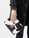Small Cow Print Leather TB Bag