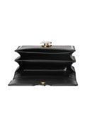 Small Studded Montage Print Black Leather TB Bag