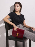 Medium Classic Bag In Burgundy Box Calfskin