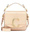Mini C Delicate Pink Lizard effect Leather Shoulder Bag