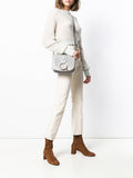 Small Hana Mottey Grey Leather & Suede Shoulder Bag