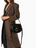 Large Tess Black Leather Shoulder Bag
