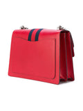 Dionysus Web Red Textured Leather Shoulder Bag