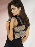 Dionysus Mini GG Supreme Black & Ebony Chain Bag