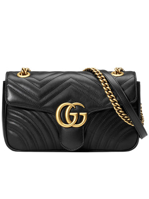 GG Marmont Small Matelasse Black Leather Shoulder Bag