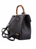 Queen Margaret Black quilted Leather Backpack