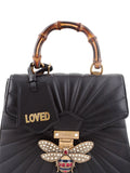 Queen Margaret Black quilted Leather Backpack